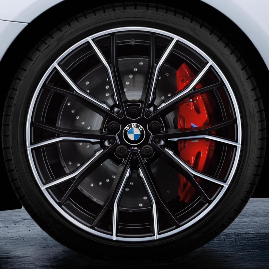 BMW M Performance Complete Wheel and Tire Set, Style 669M, 20 Inch in Jet Black Matte.