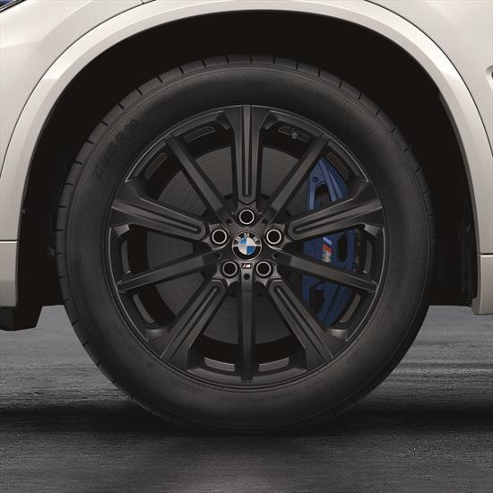 BMW M Performance Complete Wheel and Tire Set, Style 748M, 20 Inch in Jet Black Matte.