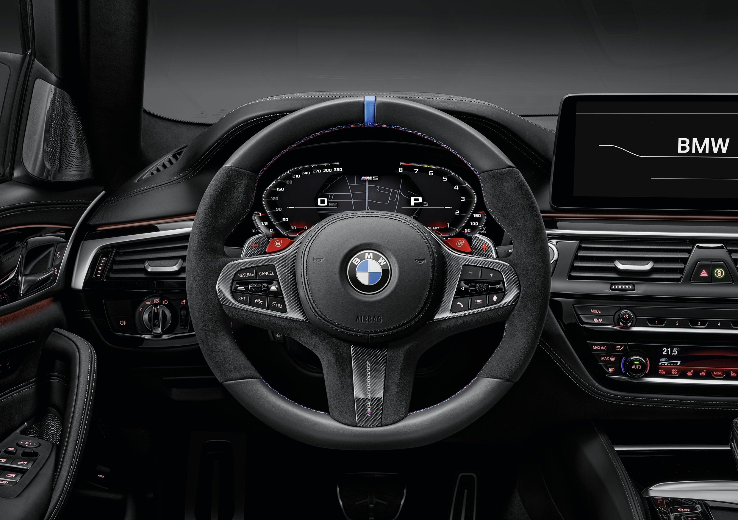 BMW M Performance Steering Wheel Cover in Carbon Fiber and Alcantara
