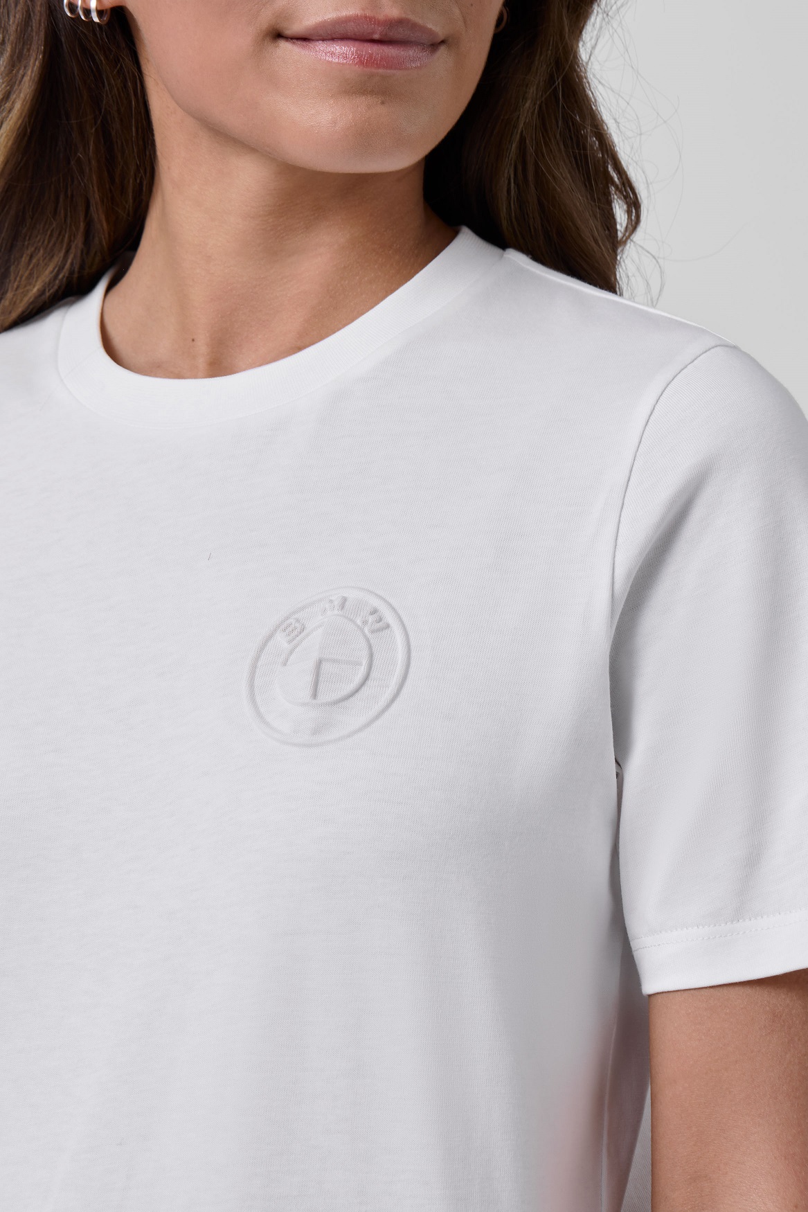 BMW Embossed Ladies Logo T-Shirt - White