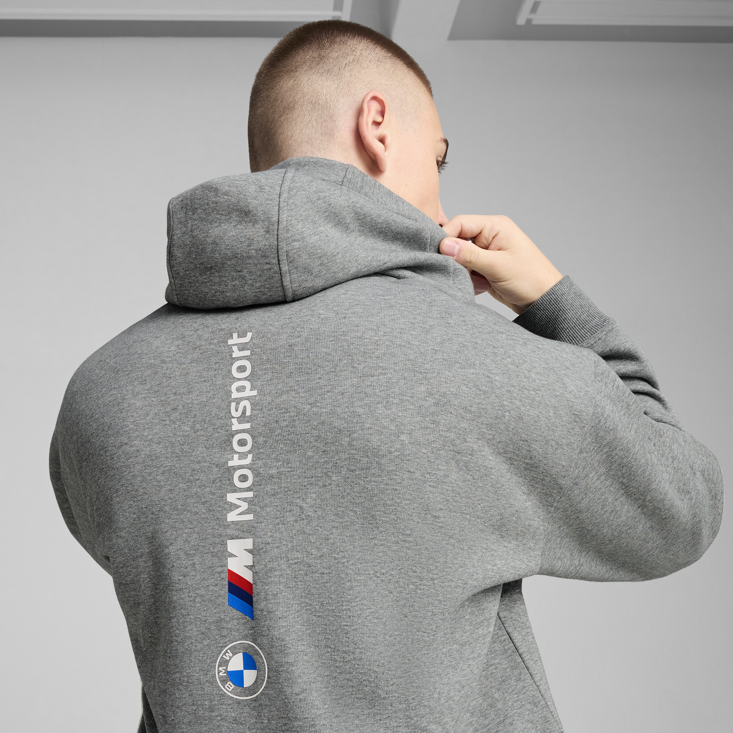 BMW M Motorsport ESS+ FZ Hooded Jacket FL - Medium Heather Gray