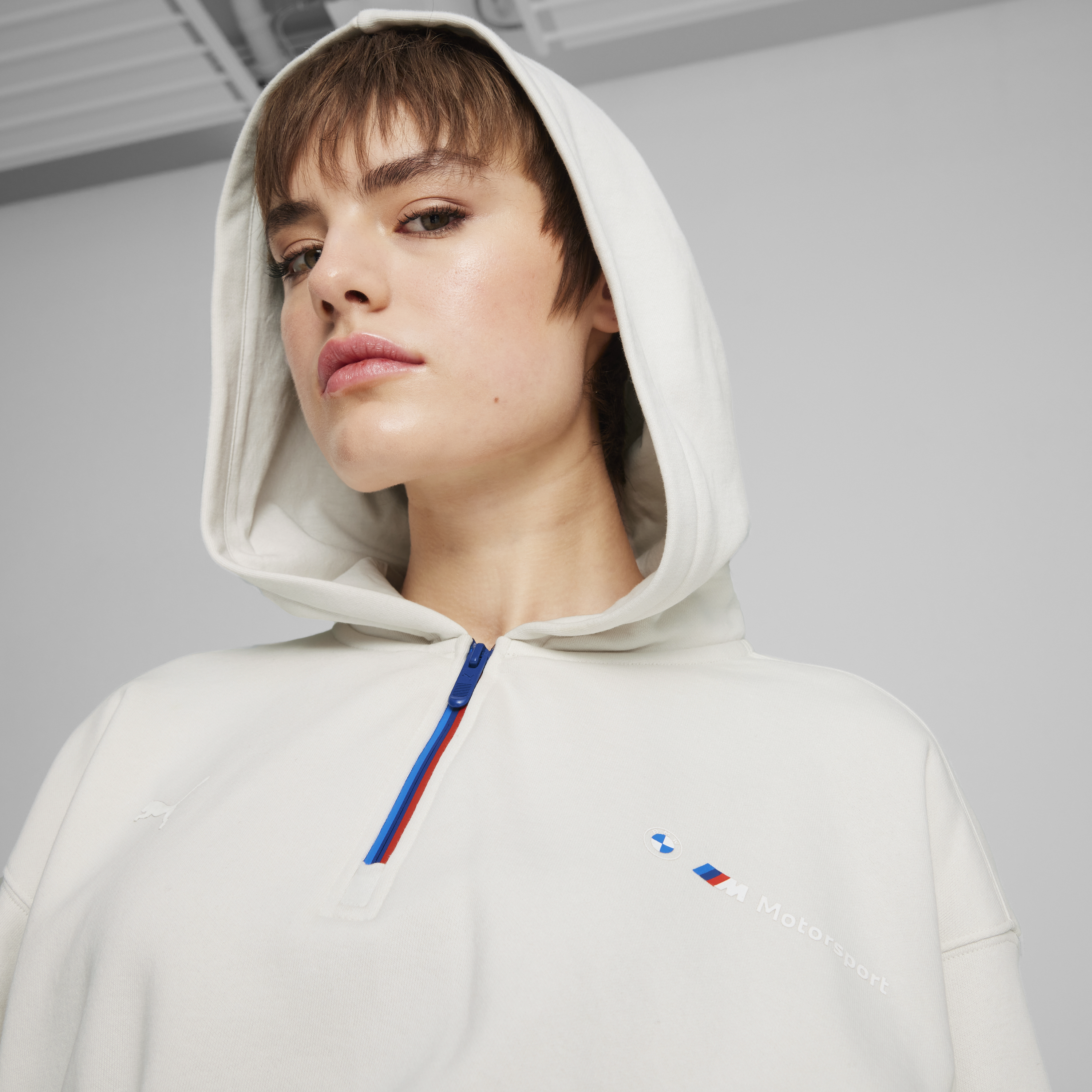 BMW M Motorsport Womens ESS+ Hz Hoodie Vapor Gray
