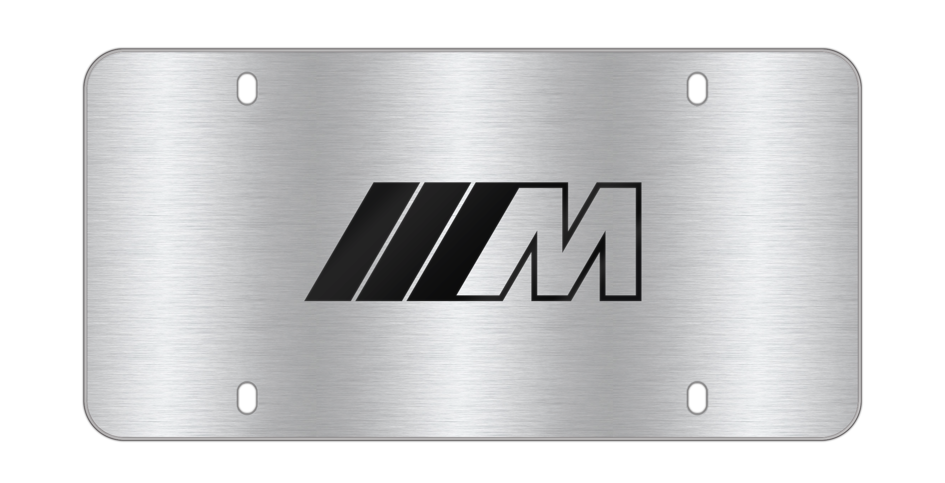 M logo Marque Plate in Stainless steel, Black