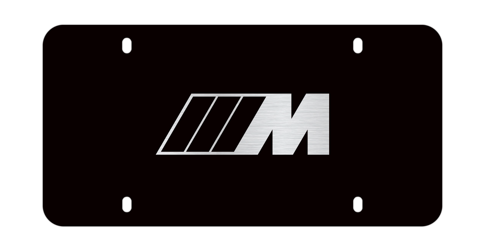 M logo Marque Plate in Stainless steel, Brushed