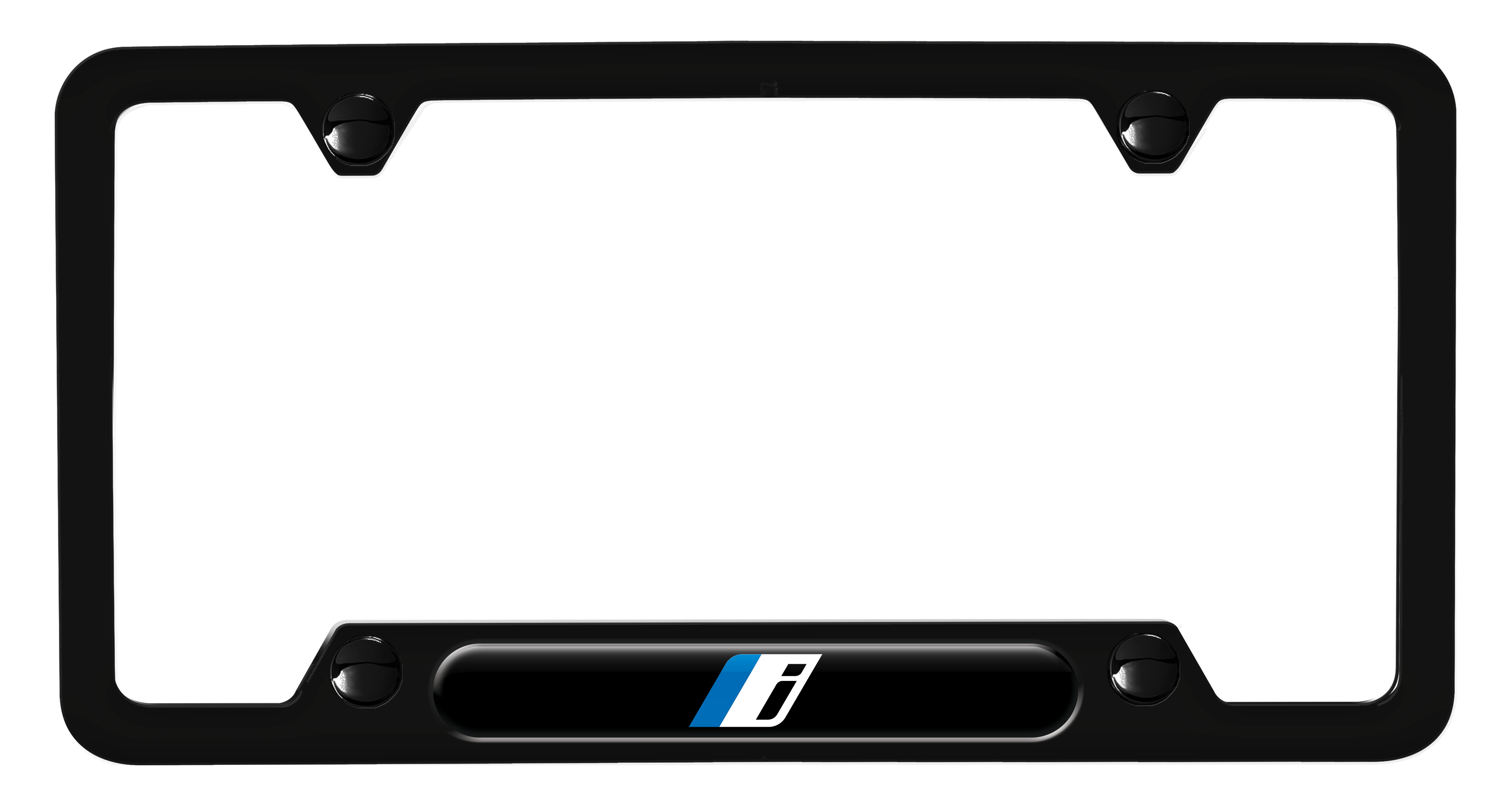 BMW 'I' License Plate Frame in Stainless Steel, Matte Black