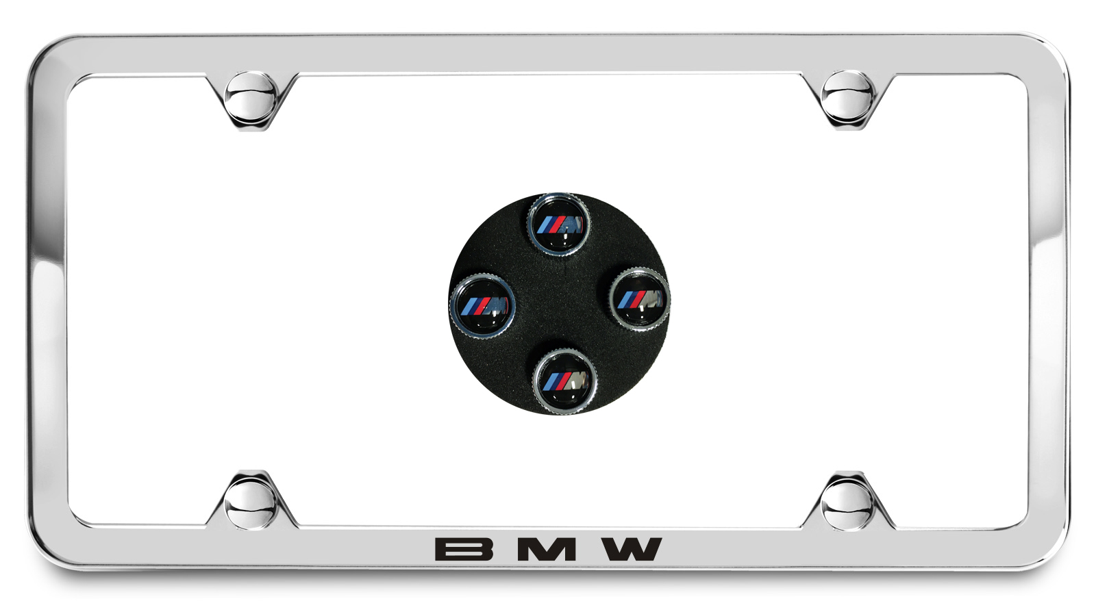 BMW Laser Slimline Kit with BMW M Logo Valve Stem Caps, Polished