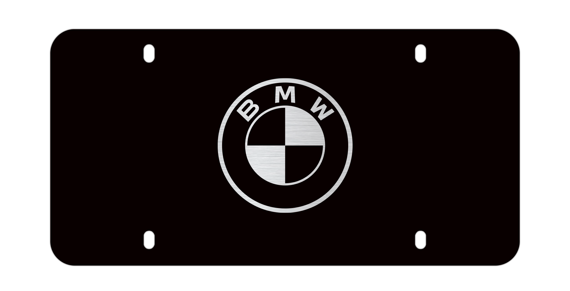 BMW Roundel Marque Plate in Stainless Steel, Black