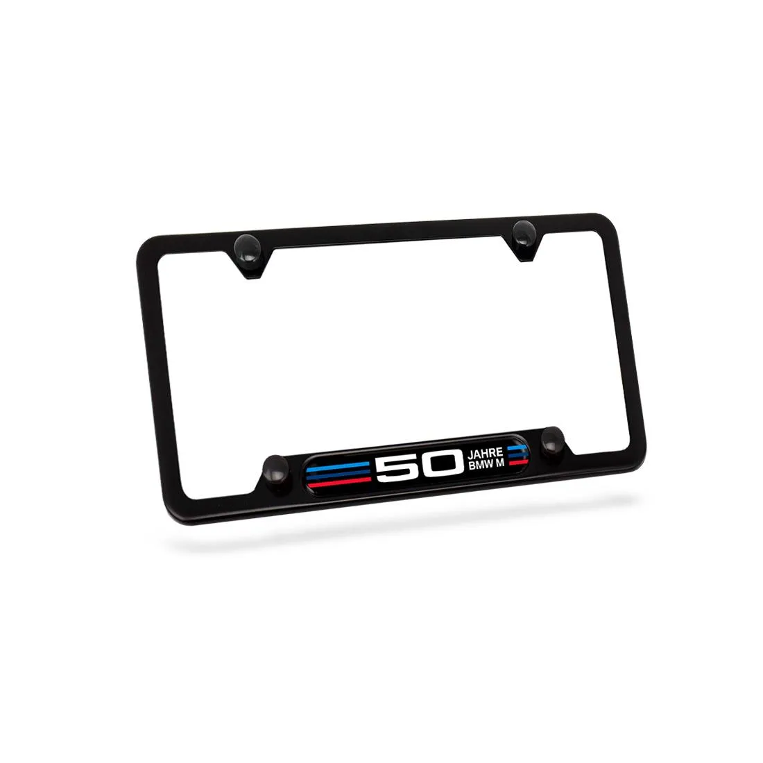 BMW 50 Year M Anniversary License Plate Frame in Stainless Steel, Matte Black