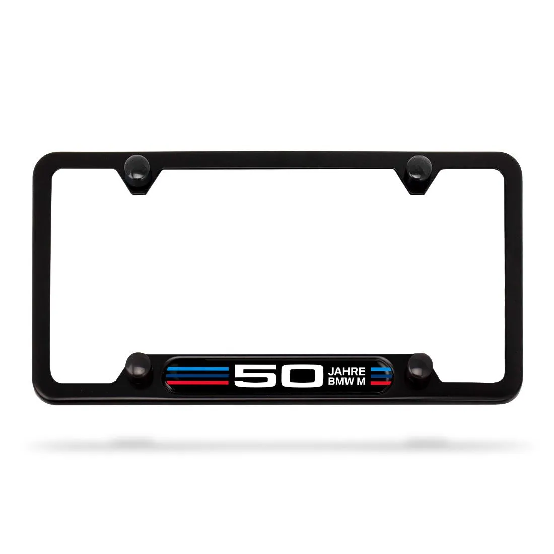 BMW 50 Year M Anniversary License Plate Frame in Stainless Steel, Matte Black