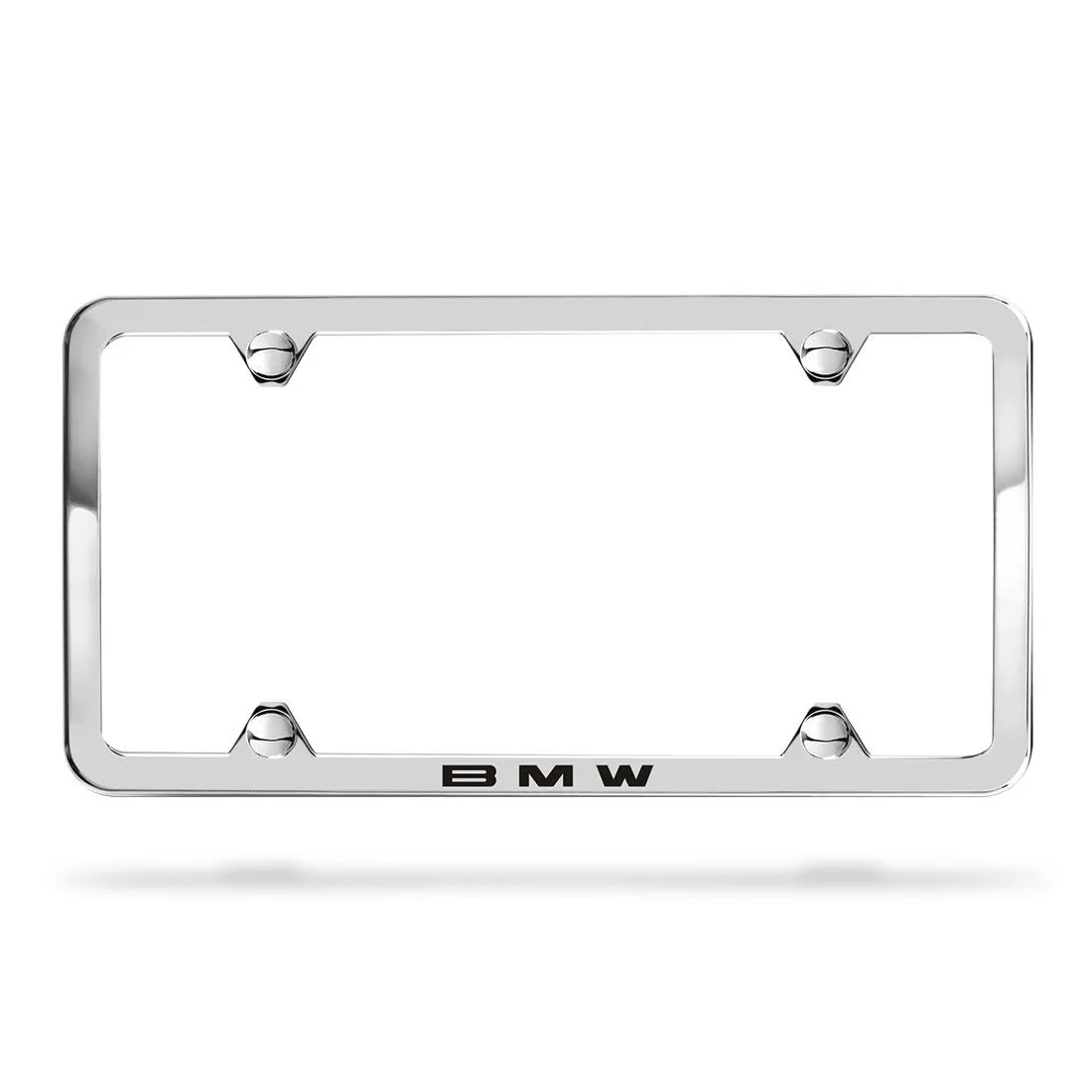 BMW Laser Slimline License Plate Frame in Stainless Steel, Matte Black
