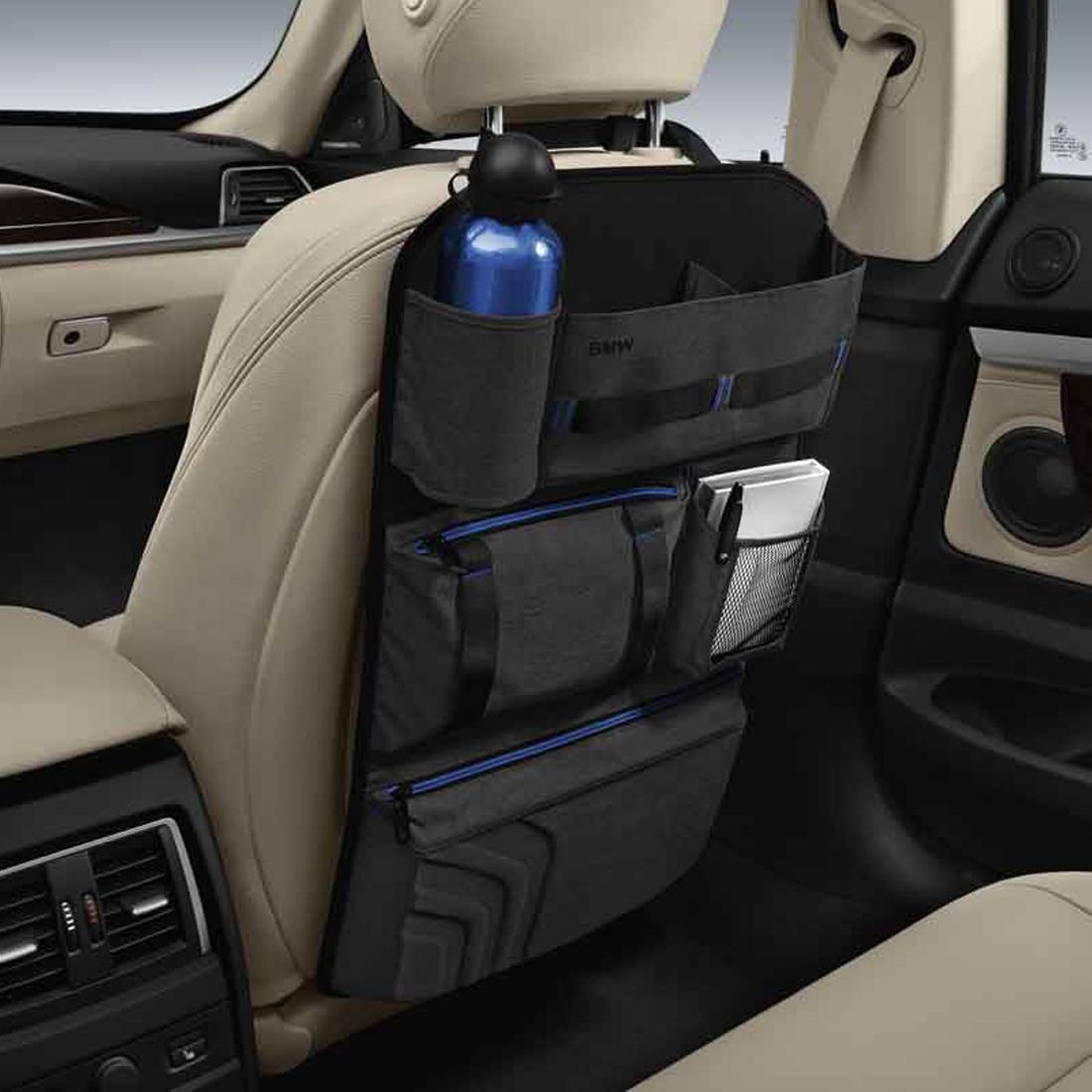 BMW Seat back storage pocket anthracite/blue